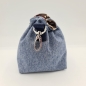 Preview: Futterbeutel mit integriertem Kotbeutelspender in Jeans Blau und Beige